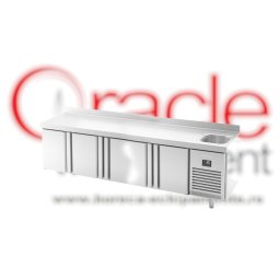 Masă congelare cu 4 uși și chiuvetă 2452x600x850 mm, Infrico Spania
