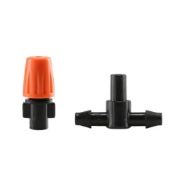 MXM Conector în T pentru furtun de 4/7 mm cu duză reglabilă