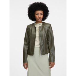Khaki Women's Leatherette Jacket ORSAY - Women's