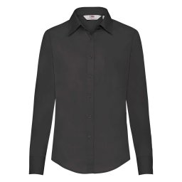 FRUIT OF THE LOOM F17•LADIES LONG SLEEVE POPLIN SHIRT