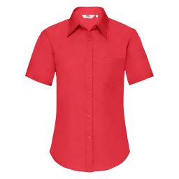 FRUIT OF THE LOOM F18•LADIES SHORT SLEEVE POPLIN SHIRT