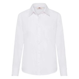 FRUIT OF THE LOOM F17•LADIES LONG SLEEVE POPLIN SHIRT
