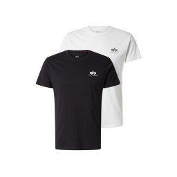 ALPHA INDUSTRIES Tricou negru / alb