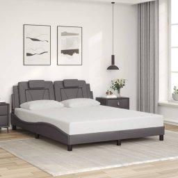 Cadru de pat cu tablie, gri, 160x200 cm, piele ecologica GartenMobel Dekor