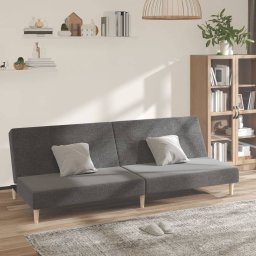Canapea extensibila cu 2 locuri, gri deschis, tesatura GartenMobel Dekor