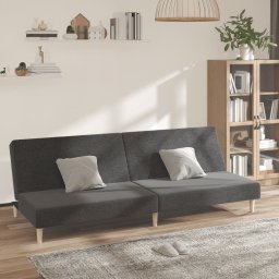 Canapea extensibila cu 2 locuri, gri închis, textil GartenMobel Dekor
