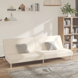 Canapea extensibila cu 2 locuri, crem, material textil GartenMobel Dekor
