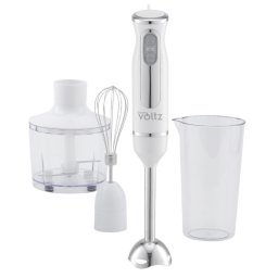 Set blender, tocator si mixer 3 in 1 Oliver Voltz OV51112KSC, 800W, Otel, 2 viteze, Turbo, Alb