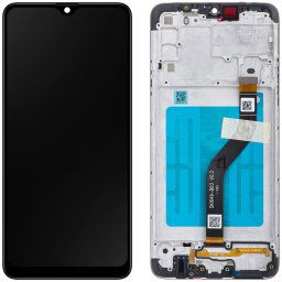 Piese si componente Display - Touchscreen Samsung Galaxy A20s, Cu rama, Negru, Service Pack GH81-17774A