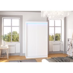 Dulap cu usi glisante si iluminare LED, Collin 120 + LED, 120 cmx200 cmx58 cm, ADRK Furniture