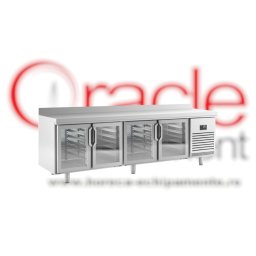 Masă frigorifică cu 4 uși de sticlă, 2752x800 mm, Infrico