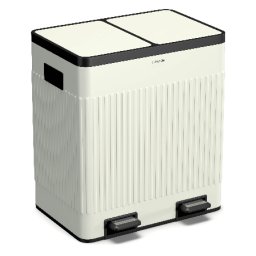 Klarstein Grama 40, coș cu pedală, 40 l / 2x20 l, inodor, plastic PP, retro (KG11-Grama40-vcream)