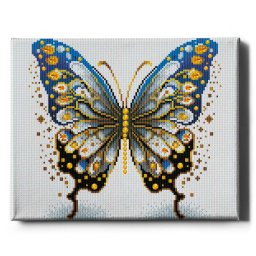 Set goblen cu diamante, cu sasiu, Fluture alb, 30x40 cm