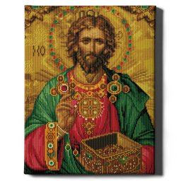 Set goblen cu diamante, cu sasiu, Sfantul ocrotitor, 40x50 cm