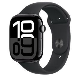 Apple Watch 10 GPS, Carcasa Jet Black Aluminium Case 46mm, Black Sport Band - M/L