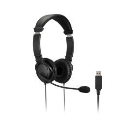 Kensington K33065WW casca audio & casca cu microfon Casti Prin cablu Banda de fixare pe cap Birou/Call center USB Tip-A Negru (K33065WW)