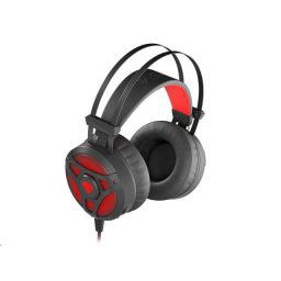 Casti gaming Genesis Neon 360 NSG-1107, cu fir, 50 mm, Negru/Rosu (NSG-1107)