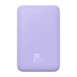 Baterie externa Baseus Magnetic Mini Wireless, 5000 mAh, Incarcare rapida, 20W, cablu USB-C inclus, Mov