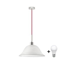 Pendul LED pe cablu 1xE27/60W/230V alb/roșu