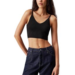 CALVIN KLEIN Bralette Rayon Sweater Bralette J20J224805 BEH ck black