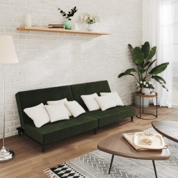 Canapea extensibila cu 2 locuri, verde închis, catifea GartenMobel Dekor