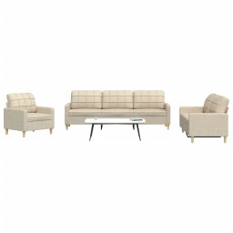 Set de canapele, 3 piese, crem, material GartenMobel Dekor