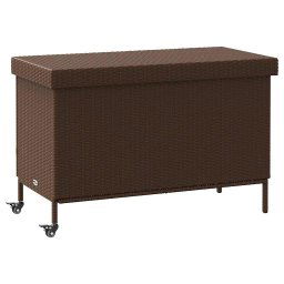 Lada depozitare de gradina cu roti, maro 110x55x73 cm poliratan GartenMobel Dekor