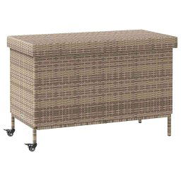 Lada depozitare de gradina cu roti, gri 110x55x73 cm poliratan GartenMobel Dekor
