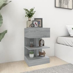 Noptiere, 2 buc., gri sonoma, 40x35x65 cm, lemn prelucrat GartenMobel Dekor