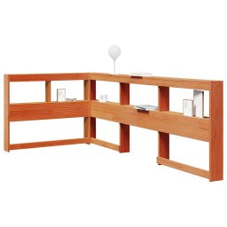 Biblioteca tablie în forma de L, ceara maro, lemn masiv de pin GartenMobel Dekor
