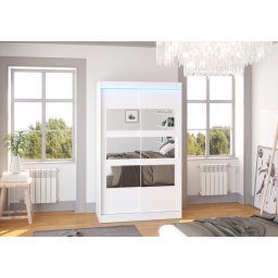 Dulap cu usi glisante si oglinda + iluminare LED, Kolorado 120 + LED, 120 cmx200 cmx58 cm, ADRK Furniture