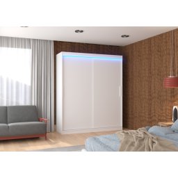 Dulap cu usi glisante si iluminare LED, Lincoln 180 + LED, 180 cmx200 cmx58 cm, ADRK Furniture