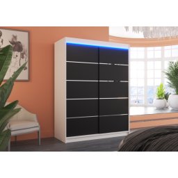 Dulap cu usi glisante si iluminare LED, Luft 150 + LED, 150 cmx200 cmx58 cm, ADRK Furniture