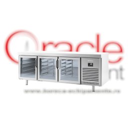 Masă frigorifică patiserie cu 3 uși de sticlă, 2185x800 mm, Infrico