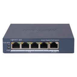 Switch 4 porturi Gigabit PoE, 1 port Uplink, Management - HIKVISION DS-3E1505P-EI