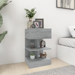 Noptiera, gri sonoma, 40x35x65 cm, lemn prelucrat GartenMobel Dekor