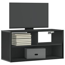 Dulap TV, negru, 80x31x39,5 cm, lemn prelucrat si metal GartenMobel Dekor