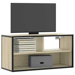 Dulap TV, stejar sonoma, 80x31x39,5 cm, lemn prelucrat si metal GartenMobel Dekor