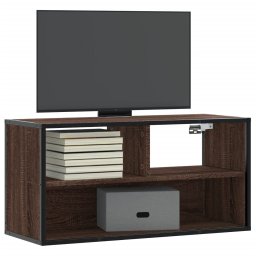 Dulap TV, stejar maro, 80x31x39,5 cm, lemn prelucrat si metal GartenMobel Dekor