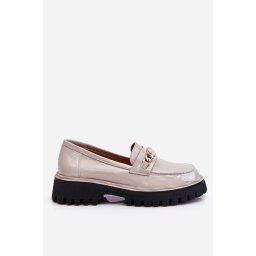 Patent leather platform loafers Light grey Ronin