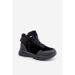 Insulated men's lace-up trekking shoes black Zerista