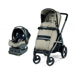 Carucior 2 in 1 Peg Perego, Book 51 S Titania i Size baza i size inclusa Luxe Ecru sasiu hamac scaun auto 0 22 kg