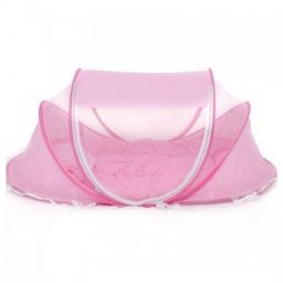 Patut voiaj pliabil bebe cu protectie impotriva tantarilor Happy Baby Pink