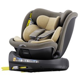 Scaun Auto B-Joy DELUXE BUF BOOF iSIZE LightBrown cu Isofix pozitie somn 155 grade rotativ 360 grade 40-150 cm
