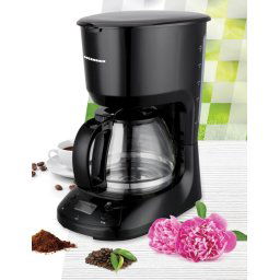 Cafetiera DIGITALA HEINNER HCM-D750GCBK, LCD, 1.25L, filtru si portfiltru detasabil, filtru din nailon, functie anti-scurgere, oprire automata, functie de mentinere la cald, 750W, Negru
