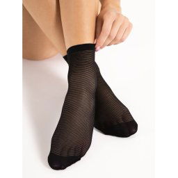 Sosete lycra negre cu dungi Fiore Anna 20 den