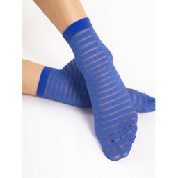 Sosete lycra cobalt cu dungi late Fiore Izzy 20 den