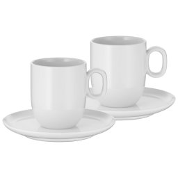 WMF Barista set 2 căni cafe creme cu farfurii, 170 ml, alb