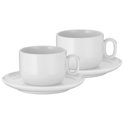 SET 2x ceașcă cu farfurioară pentru cappuccino WMF BARISTA 160 ml alb