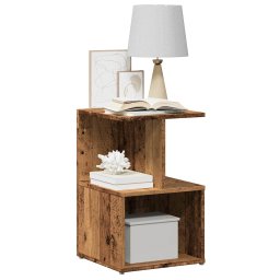 Noptiere 2 buc Lemn vechi 35x35x55 cm Lemn de prelucrare GartenMobel Dekor
